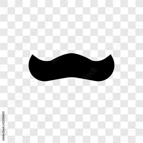 Moustache vector icon isolated on transparent background, Moustache transparency logo design
