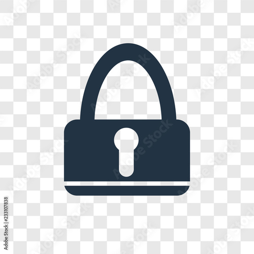 Lock vector icon isolated on transparent background, Lock transparency logo design