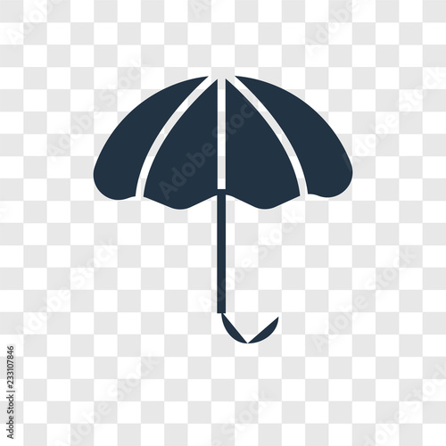 Umbrella vector icon isolated on transparent background  Umbrella transparency logo design