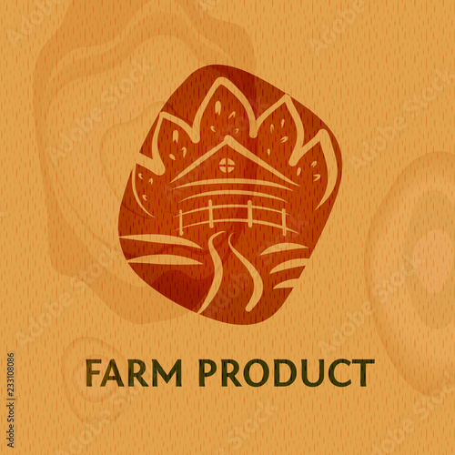 Vintage eco sticker for organic natural farm fresh product.  Vec