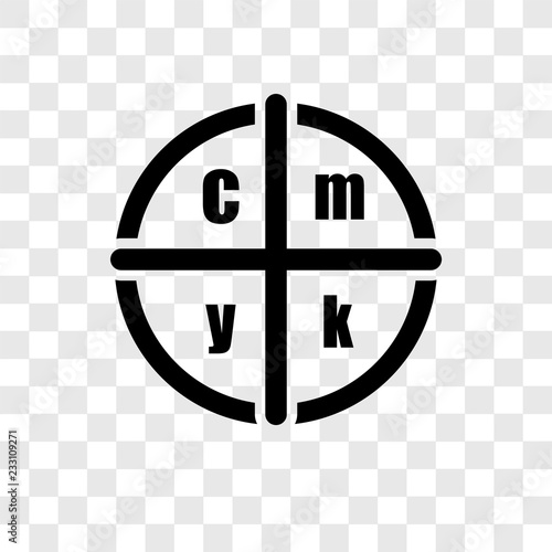 Cmyk vector icon isolated on transparent background, Cmyk transparency logo design