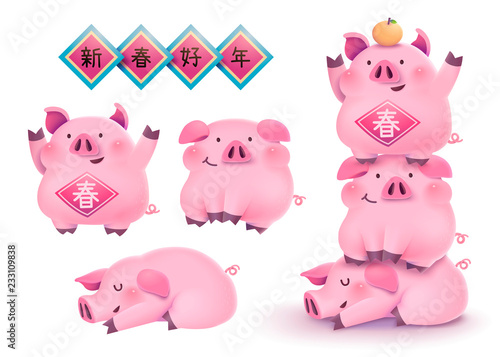 Chubby pink pigs