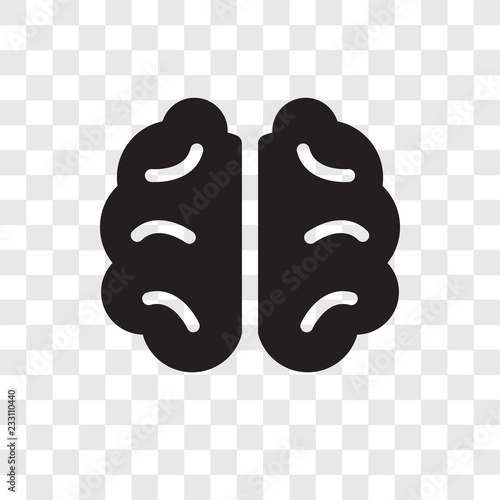 Human Brain vector icon isolated on transparent background, Human Brain transparency logo design