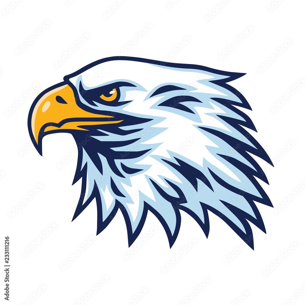 Eagle Logo Head Mascot Sports Team Vector Design Stock Vector Adobe Stock