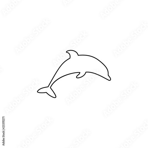 Dolphin glyph icon. Simple outline vector of summer set for UI and UX, website or mobile application