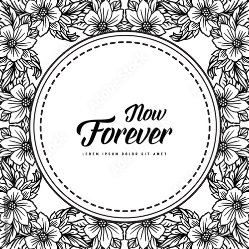Beautiful vintage card for now forever text vector art