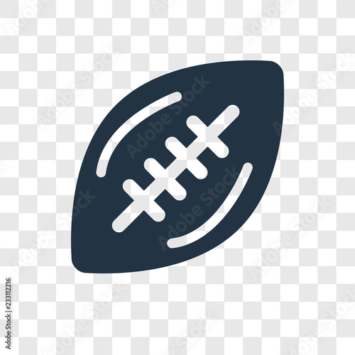 American football vector icon isolated on transparent background, American football transparency logo design