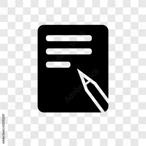 Writing vector icon isolated on transparent background, Writing transparency logo design