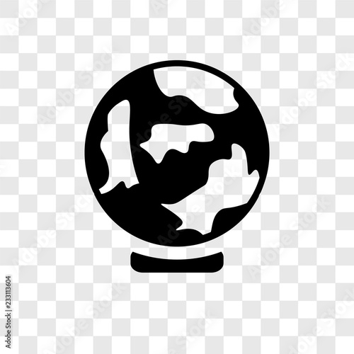 Earth globe vector icon isolated on transparent background, Earth globe transparency logo design