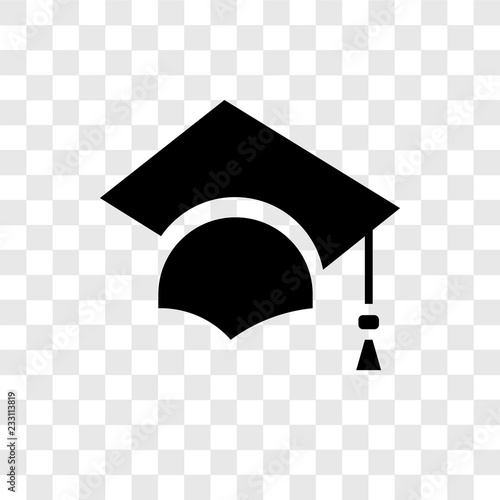 Graduate vector icon isolated on transparent background, Graduate transparency logo design