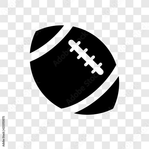 American football vector icon isolated on transparent background, American football transparency logo design