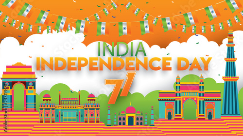 indian independence day background banner design for cover or greeting