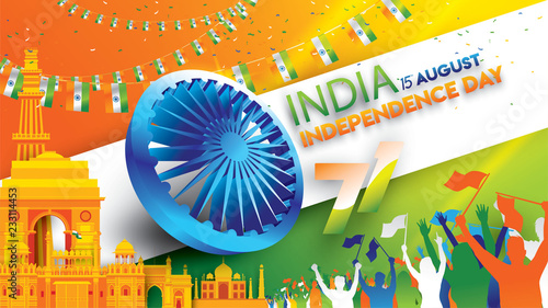 indian independence day background banner design for cover or greeting