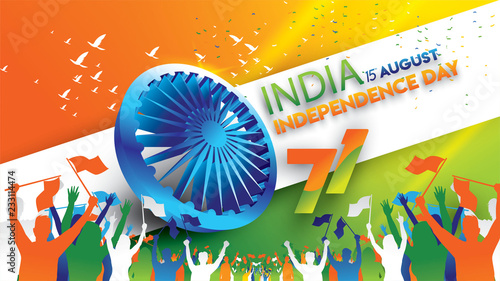 indian independence day background banner design for cover or greeting