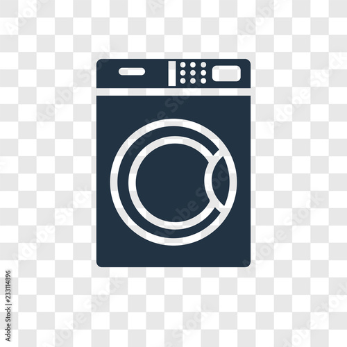 Washing machine vector icon isolated on transparent background, Washing machine transparency logo design