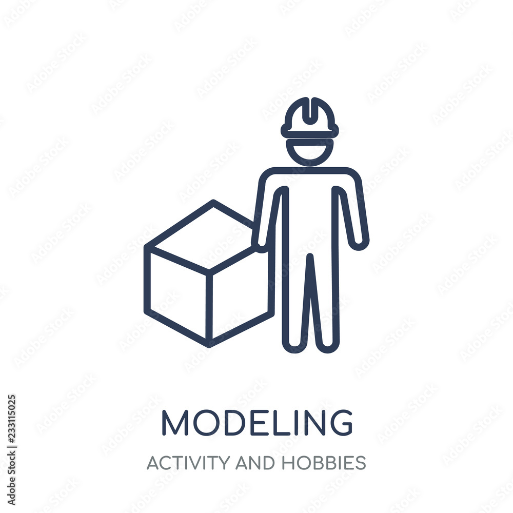 Modeling icon. Modeling linear symbol design from Activity and Hobbies collection.
