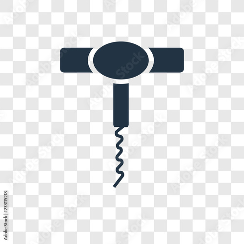 Corkscrew vector icon isolated on transparent background, Corkscrew transparency logo design