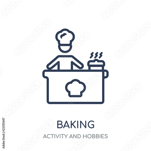Baking icon. Baking linear symbol design from Activity and Hobbies collection.