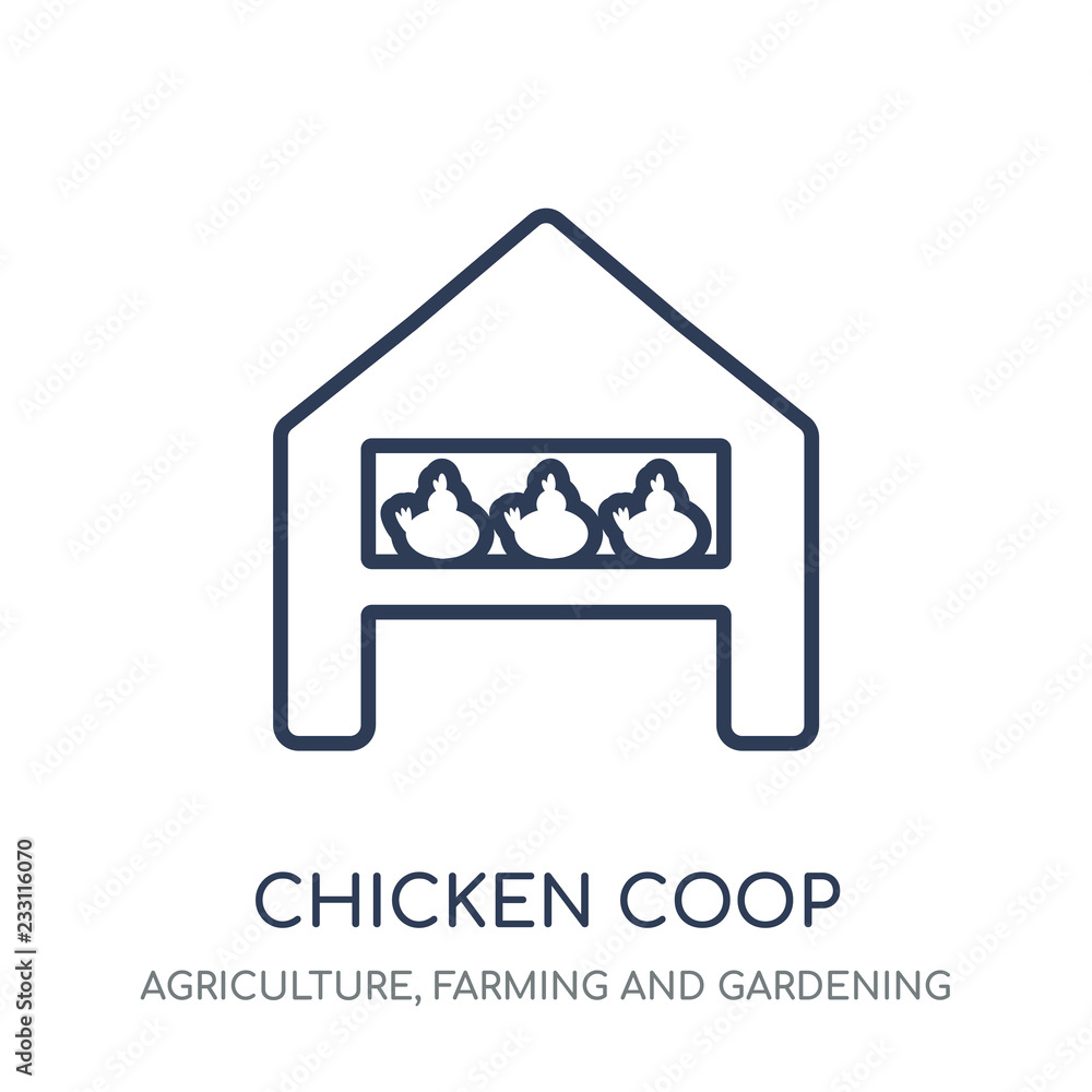Chicken coop icon. Chicken coop linear symbol design from Agriculture