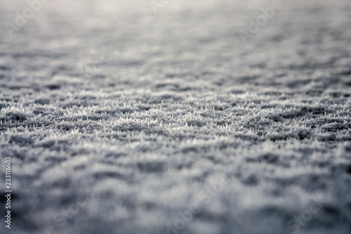 background with snow close up