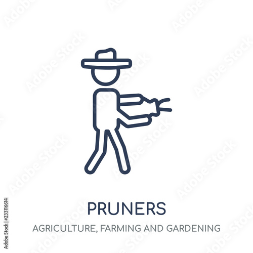 Pruners icon. Pruners linear symbol design from Agriculture, Farming and Gardening collection.