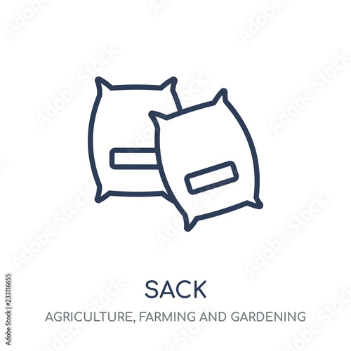 Sack icon. Sack linear symbol design from Agriculture, Farming and Gardening collection.