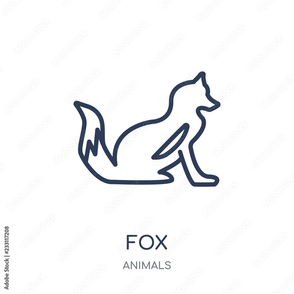 Fox icon. Fox linear symbol design from Animals collection. Fox icon. Fox linear symbol design from Animals collection.
