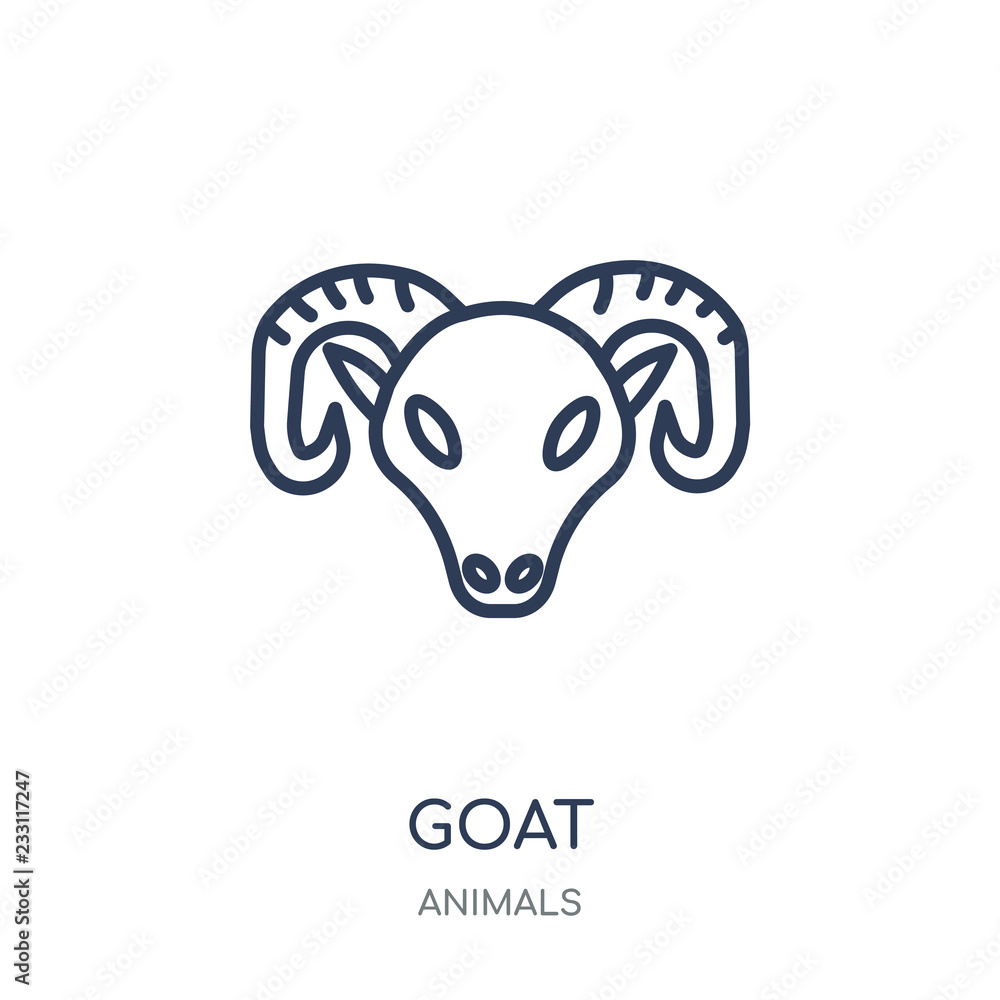 Goat icon. Goat linear symbol design from Animals collection.