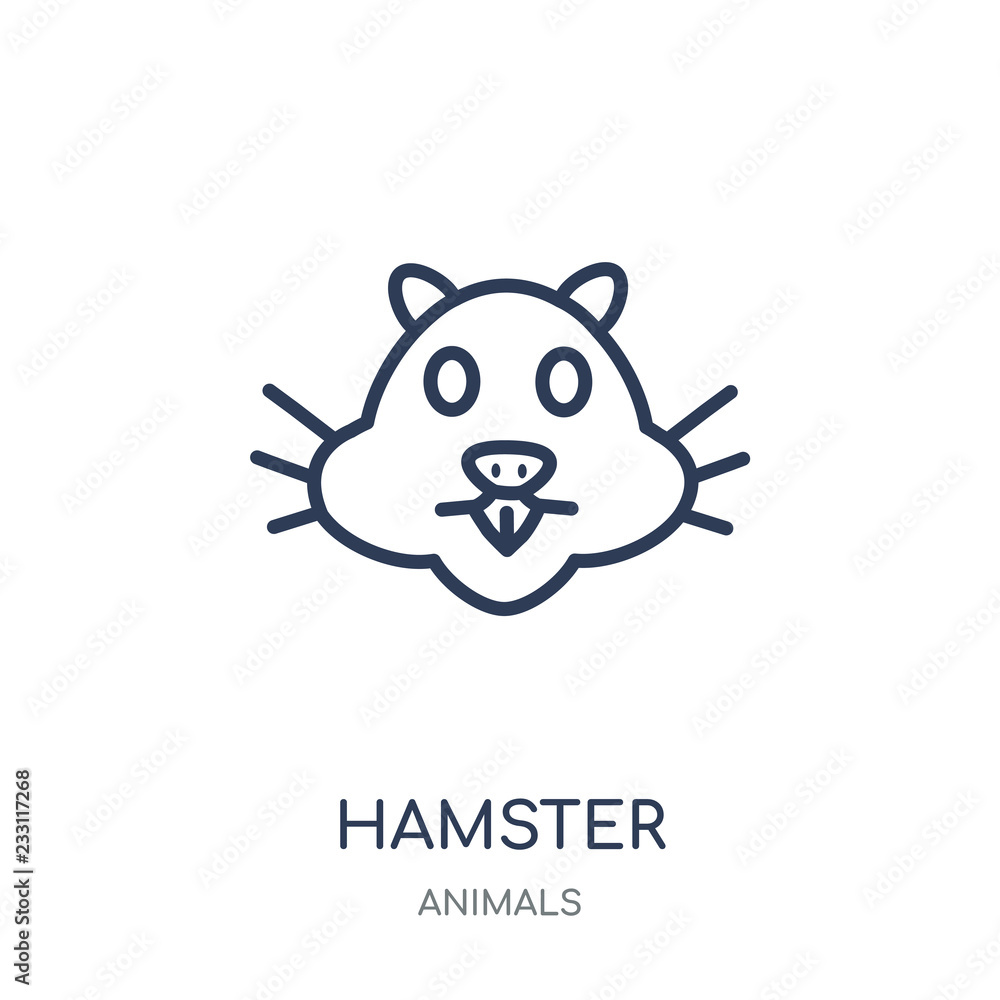 Hamster icon. Hamster linear symbol design from Animals collection.