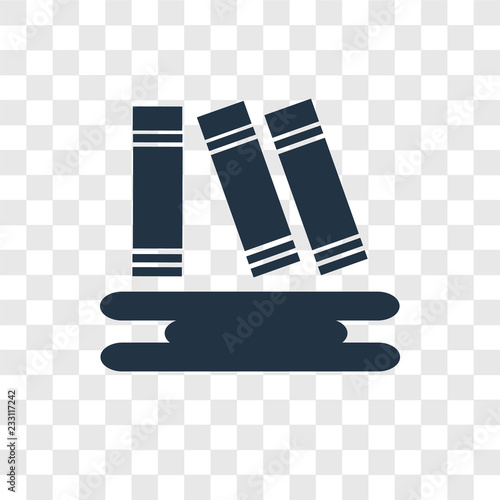 Bookshelf vector icon isolated on transparent background, Bookshelf transparency logo design