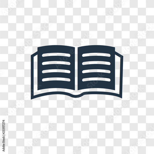 Open book vector icon isolated on transparent background, Open book transparency logo design