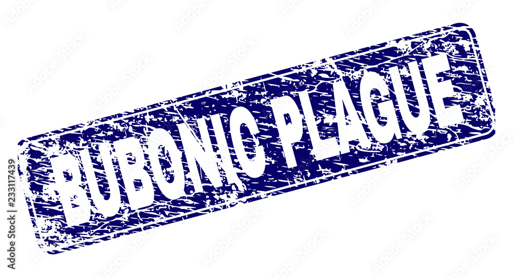 BUBONIC PLAGUE stamp seal print with distress texture. Seal shape is a ...