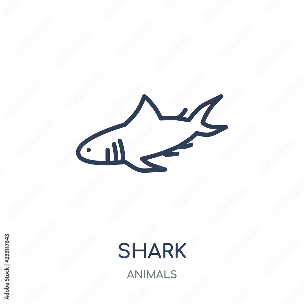 Shark icon. Shark linear symbol design from Animals collection.