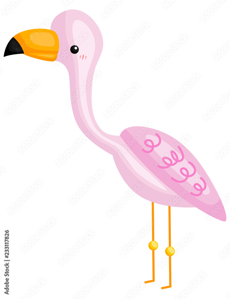 Fototapeta a vector of a cute and adorable flamingo