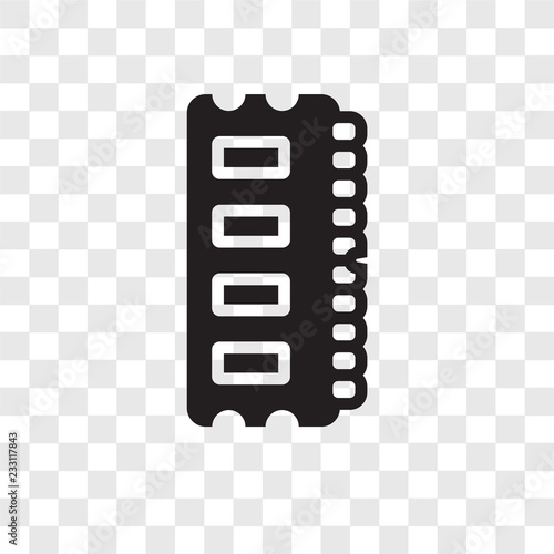 Ram Memory vector icon isolated on transparent background, Ram Memory transparency logo design