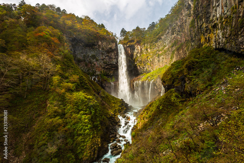 Kegon Falls in autumn at the Nikko National Park  Japan.