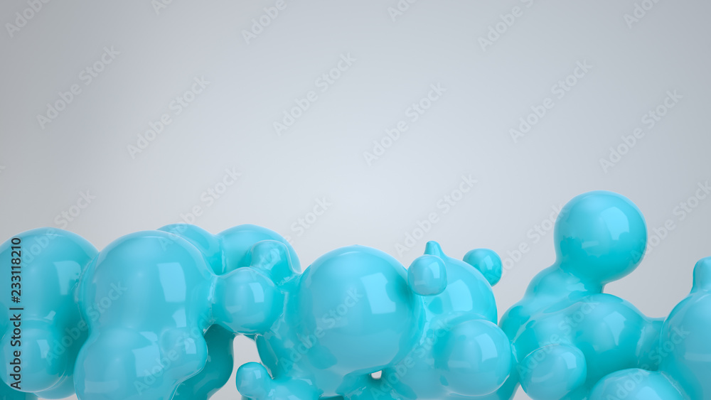 Abstract blue bubble from spherecial shapes Abstract blue bubble from spherecial shapes
