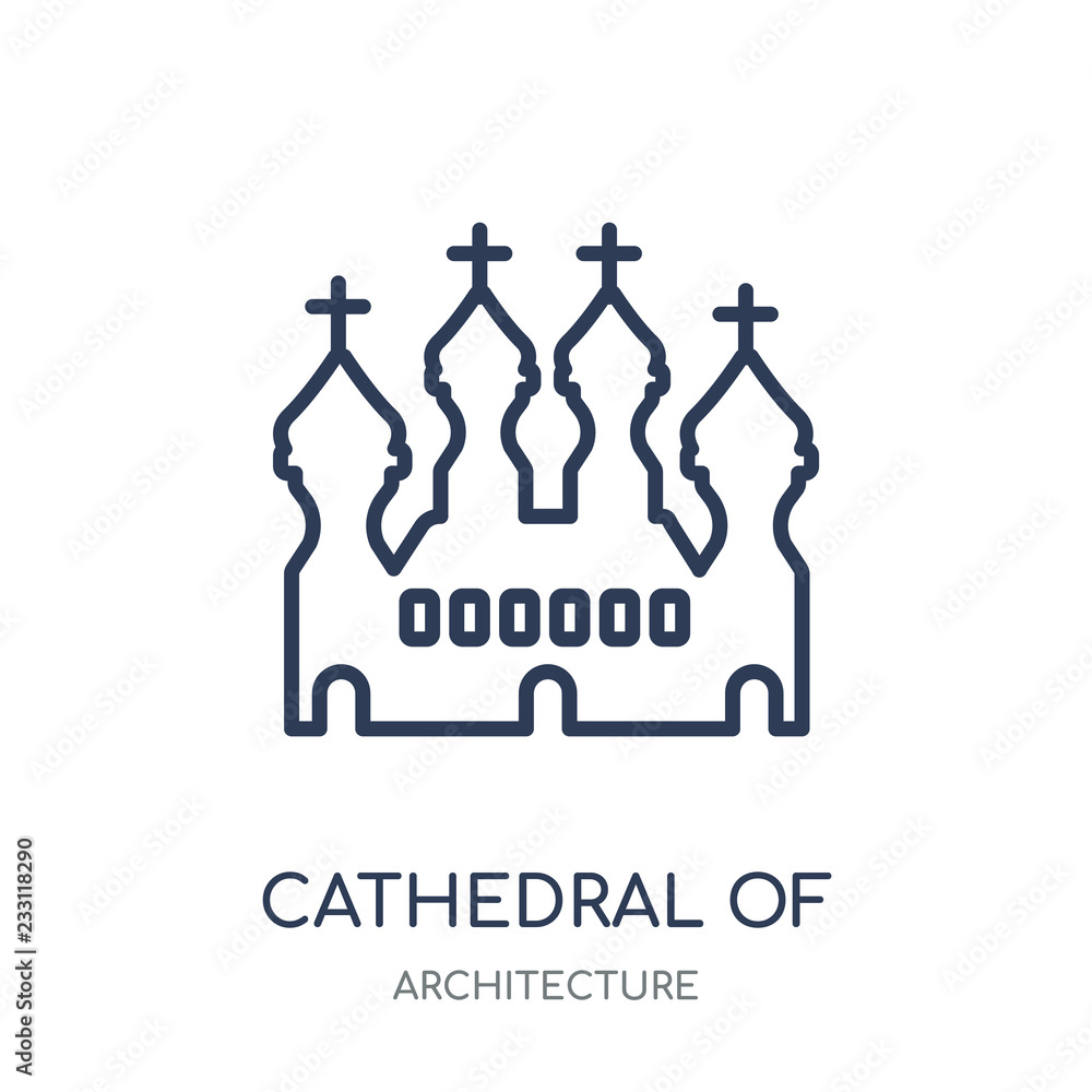 Cathedral of saint basil icon. Cathedral of saint basil linear symbol design from Architecture collection. Cathedral of saint basil icon. Cathedral of saint basil linear symbol design from Architecture collection.