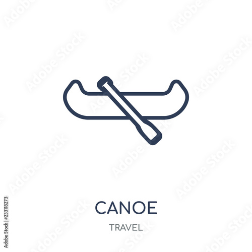 Canoe icon. Canoe linear symbol design from Travel collection.