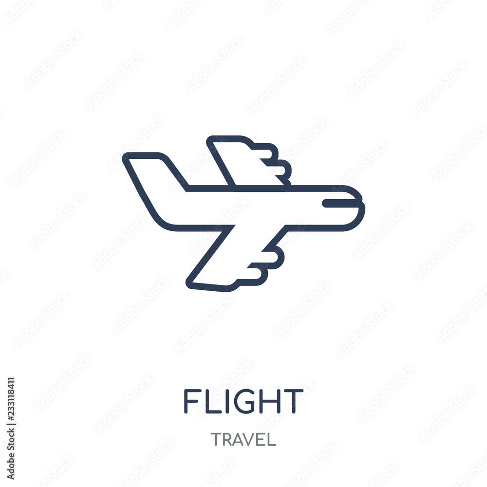 Flight icon. Flight linear symbol design from Travel collection. Flight icon. Flight linear symbol design from Travel collection.