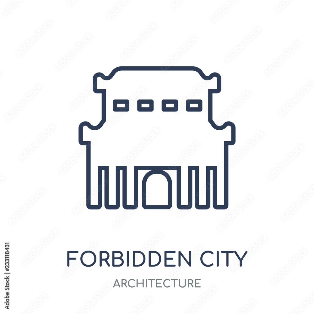 Forbidden city icon. Forbidden city linear symbol design from Architecture collection. Forbidden city icon. Forbidden city linear symbol design from Architecture collection.