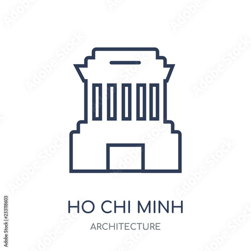 Ho chi minh mausoleum icon. Ho chi minh mausoleum linear symbol design from Architecture collection.