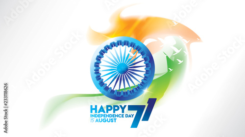 indian independence day design for greeting or banner or background