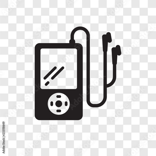 Music Player vector icon isolated on transparent background, Music Player transparency logo design