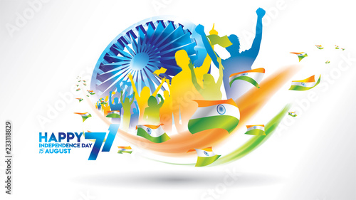 indian independence day design for greeting or banner or background
