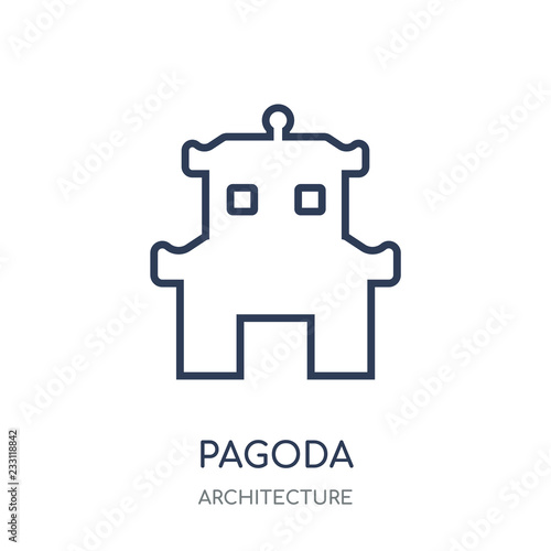 Pagoda icon. Pagoda linear symbol design from Architecture collection.