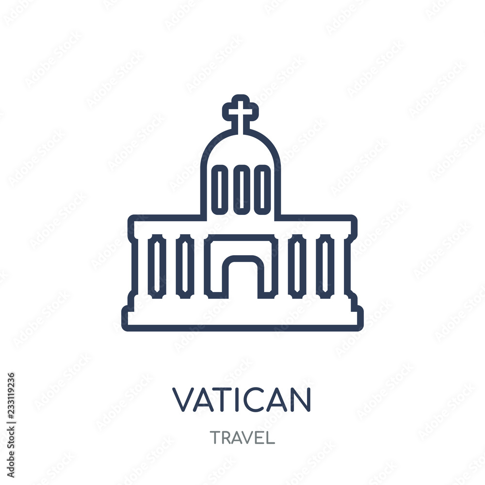 Vatican icon. Vatican linear symbol design from Travel collection.