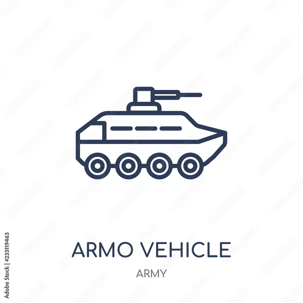 Armored Vehicle icon. Armored Vehicle linear symbol design from Army collection. Simple element vector illustration. Can be used in web and mobile.