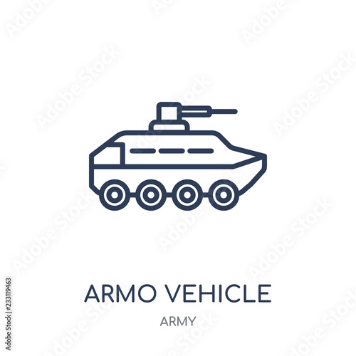 Armored Vehicle icon. Armored Vehicle linear symbol design from Army collection. Simple element vector illustration. Can be used in web and mobile.