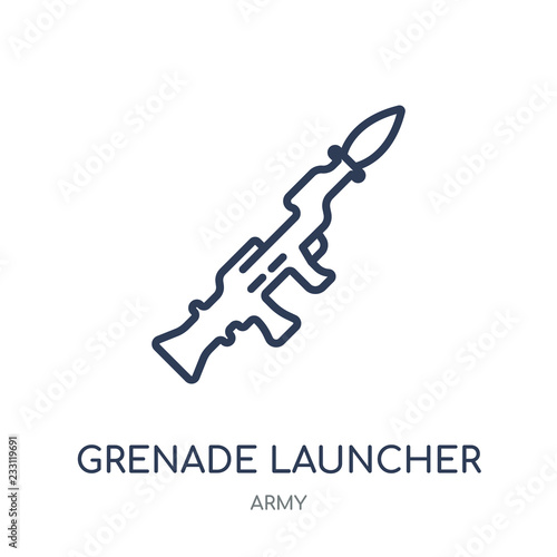 Grenade Launcher icon. Grenade Launcher linear symbol design from Army collection. Simple element vector illustration. Can be used in web and mobile.